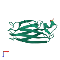 PDB entry 5h0w coloured by chain, top view.