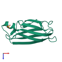 PDB entry 5h0y coloured by chain, top view.