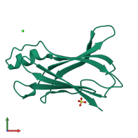 PDB entry 5h0z coloured by chain, front view.