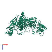 PDB entry 5h12 coloured by chain, top view.