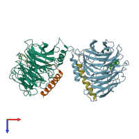 PDB entry 5h15 coloured by chain, top view.