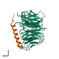 PDB entry 5h17 coloured by chain, side view.