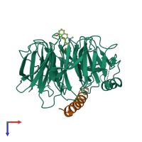 PDB entry 5h17 coloured by chain, top view.