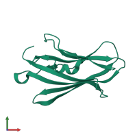 PDB entry 5h1d coloured by chain, front view.
