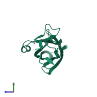 PDB entry 5h1d coloured by chain, side view.