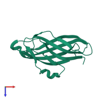 PDB entry 5h1d coloured by chain, top view.