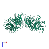 PDB entry 5h1j coloured by chain, top view.