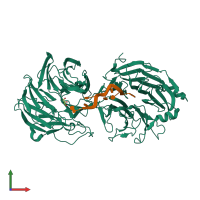 PDB entry 5h1l coloured by chain, front view.