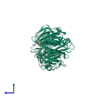 PDB entry 5h1m coloured by chain, side view.