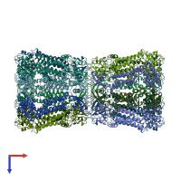 PDB entry 5h1r coloured by chain, top view.