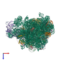 PDB entry 5h1s coloured by chain, top view.