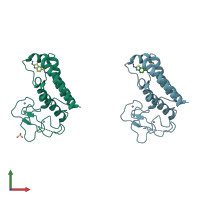 PDB entry 5h1v coloured by chain, front view.