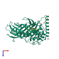 PDB entry 5h2d coloured by chain, top view.
