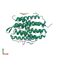 PDB entry 5h2m coloured by chain, front view.