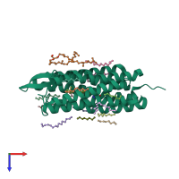 PDB entry 5h2m coloured by chain, top view.