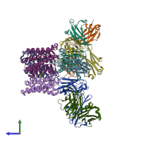 PDB entry 5h35 coloured by chain, side view.