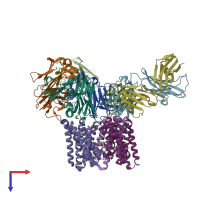 PDB entry 5h35 coloured by chain, top view.