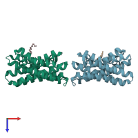 PDB entry 5h36 coloured by chain, top view.