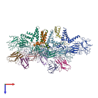 PDB entry 5h37 coloured by chain, top view.