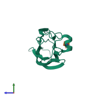 PDB entry 5h48 coloured by chain, side view.