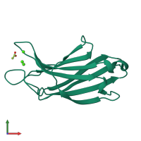 PDB entry 5h4y coloured by chain, front view.