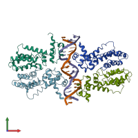 PDB entry 5h58 coloured by chain, front view.