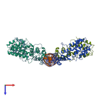 PDB entry 5h58 coloured by chain, top view.