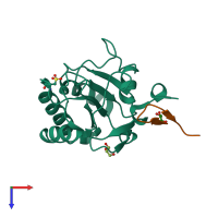 PDB entry 5h5q coloured by chain, top view.