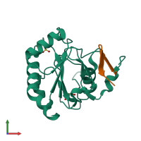 PDB entry 5h5r coloured by chain, front view.