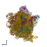 PDB entry 5h5u coloured by chain, side view.
