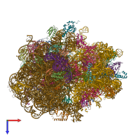 PDB entry 5h5u coloured by chain, top view.
