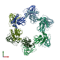 PDB entry 5h5v coloured by chain, front view.