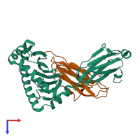 PDB entry 5h5z coloured by chain, top view.