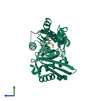 PDB entry 5h6o coloured by chain, side view.