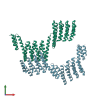 PDB entry 5h7c coloured by chain, front view.