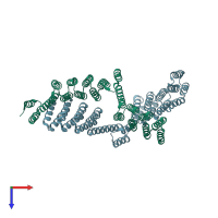PDB entry 5h7c coloured by chain, top view.