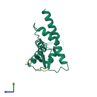 PDB entry 5h7h coloured by chain, side view.