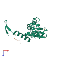 PDB entry 5h7h coloured by chain, top view.