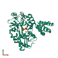 PDB entry 5h7q coloured by chain, front view.