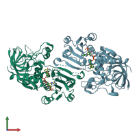 PDB entry 5h81 coloured by chain, front view.