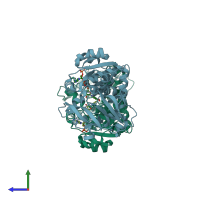 PDB entry 5h81 coloured by chain, side view.