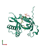 PDB entry 5h86 coloured by chain, front view.
