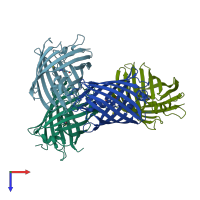 PDB entry 5h88 coloured by chain, top view.