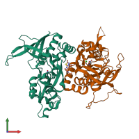 PDB entry 5h8h coloured by chain, front view.