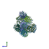 PDB entry 5h8l coloured by chain, side view.