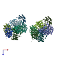 PDB entry 5h8l coloured by chain, top view.