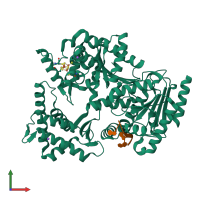 PDB entry 5h8w coloured by chain, front view.