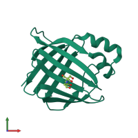 PDB entry 5h9a coloured by chain, front view.