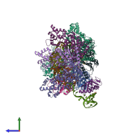 PDB entry 5h9e coloured by chain, side view.