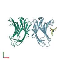 PDB entry 5h9q coloured by chain, front view.
